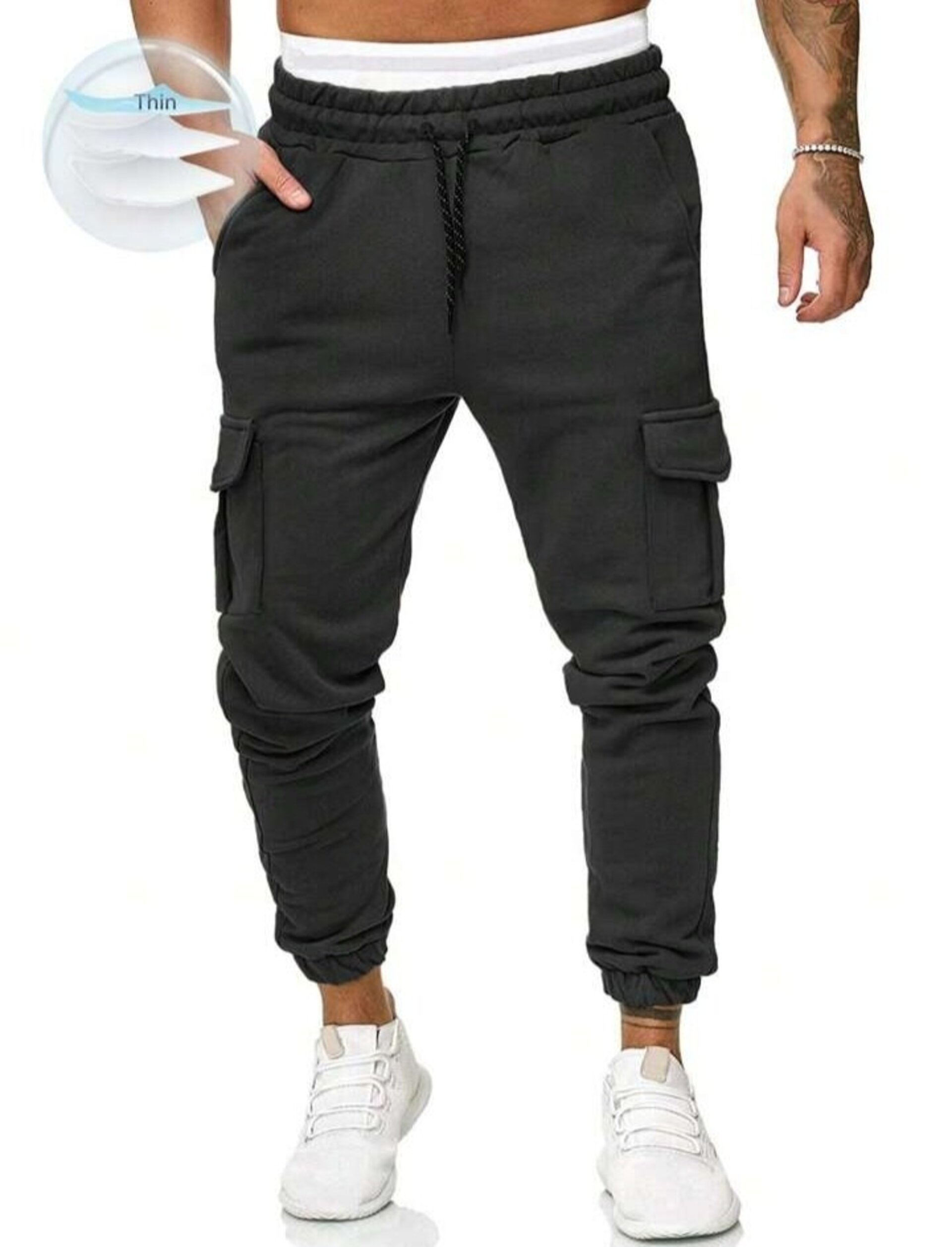 Pantalones deportivos con bolsillo lateral para hombre - 12