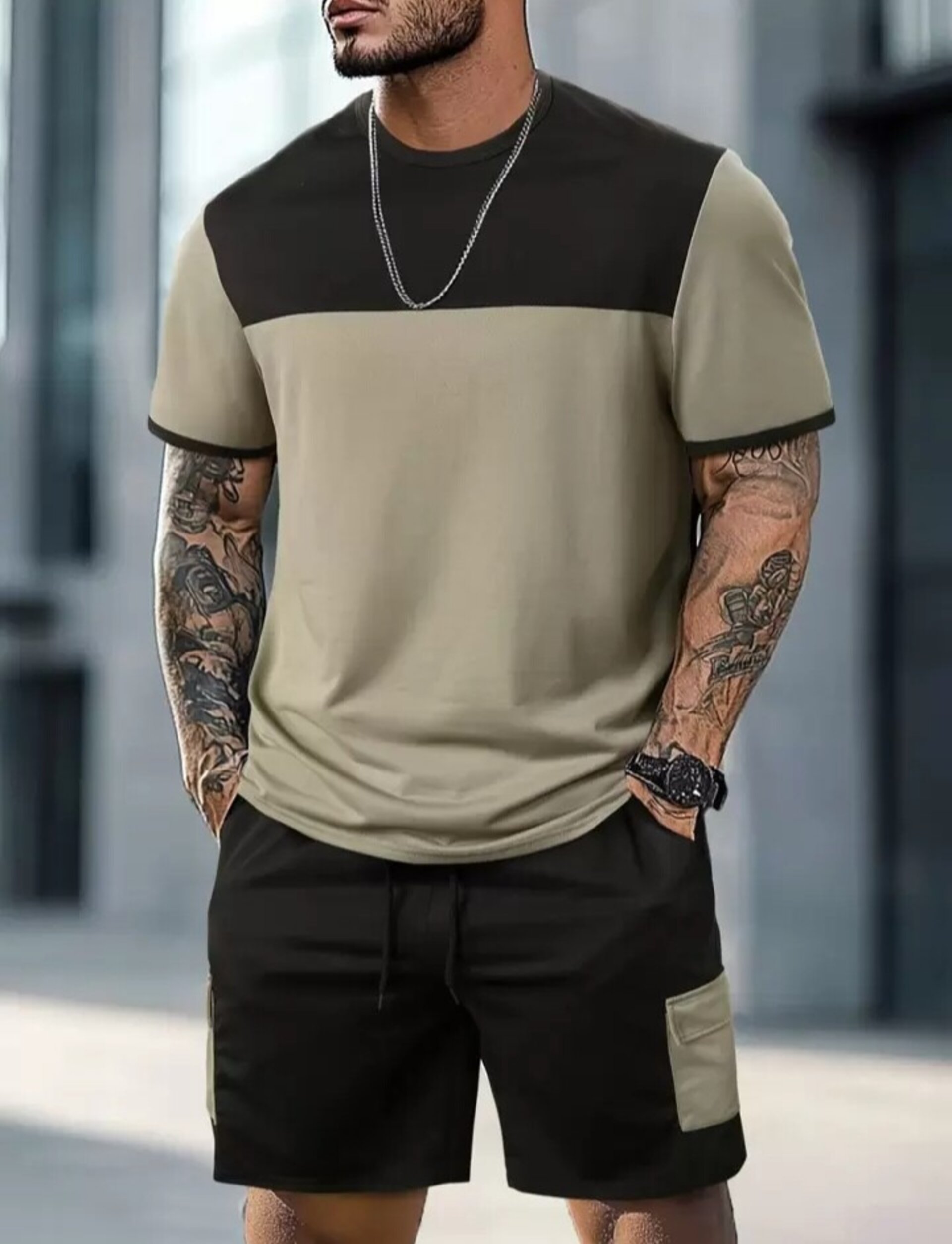 Conjunto de manga corta para hombre - 4