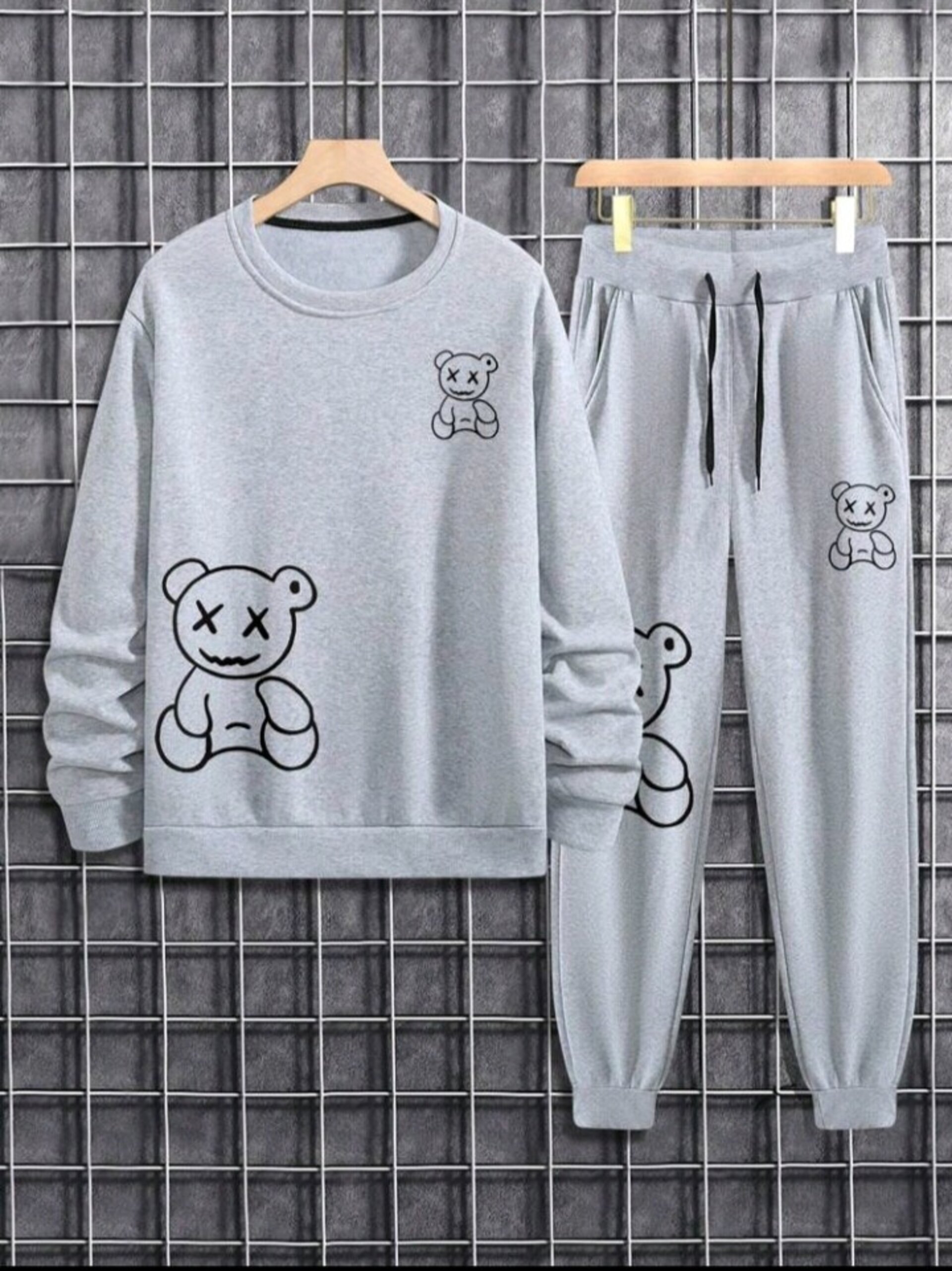 conjunto de sudadera con estampado de oso - 2