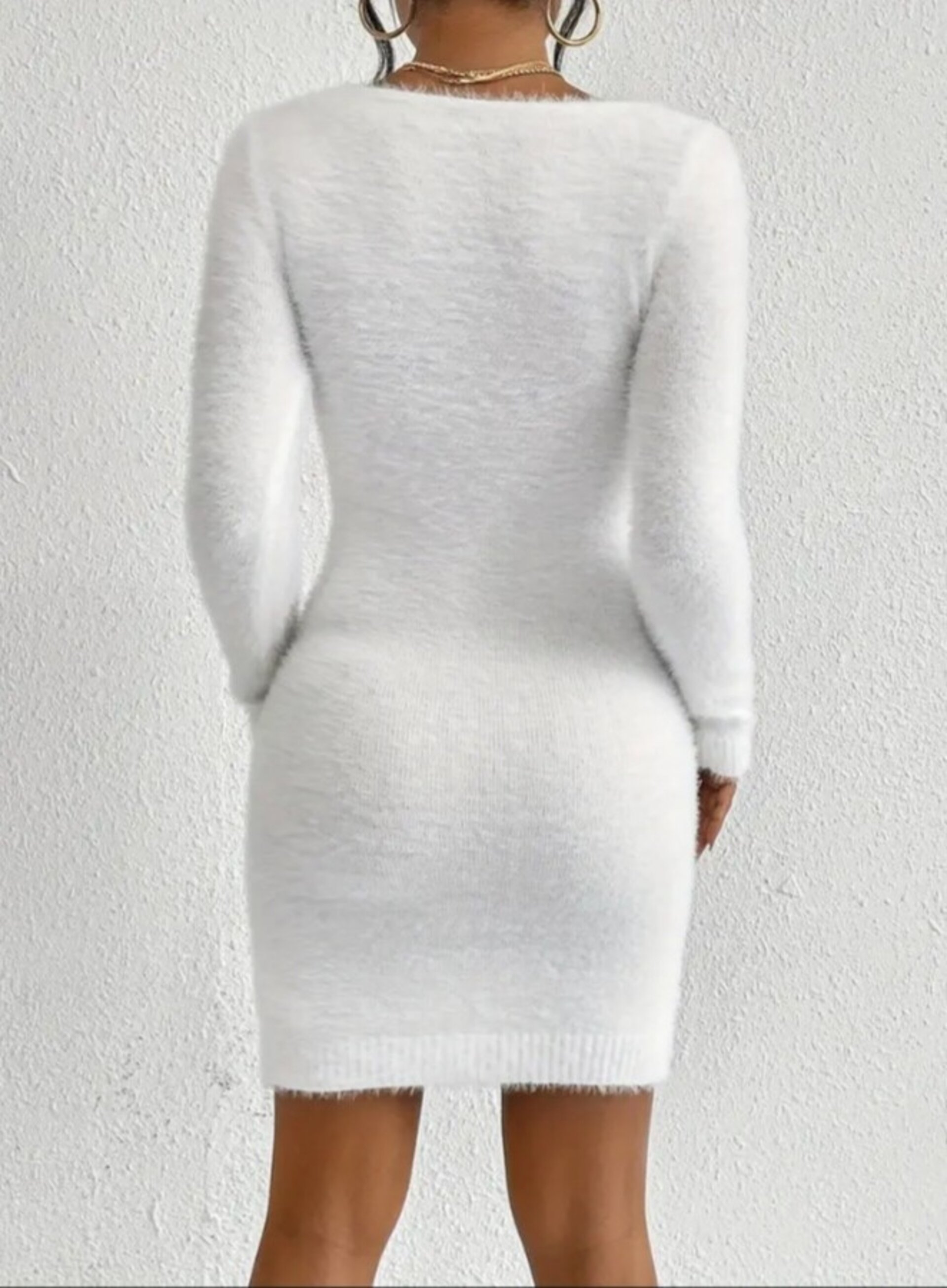 vestido de cuello redondo para mujer - 4