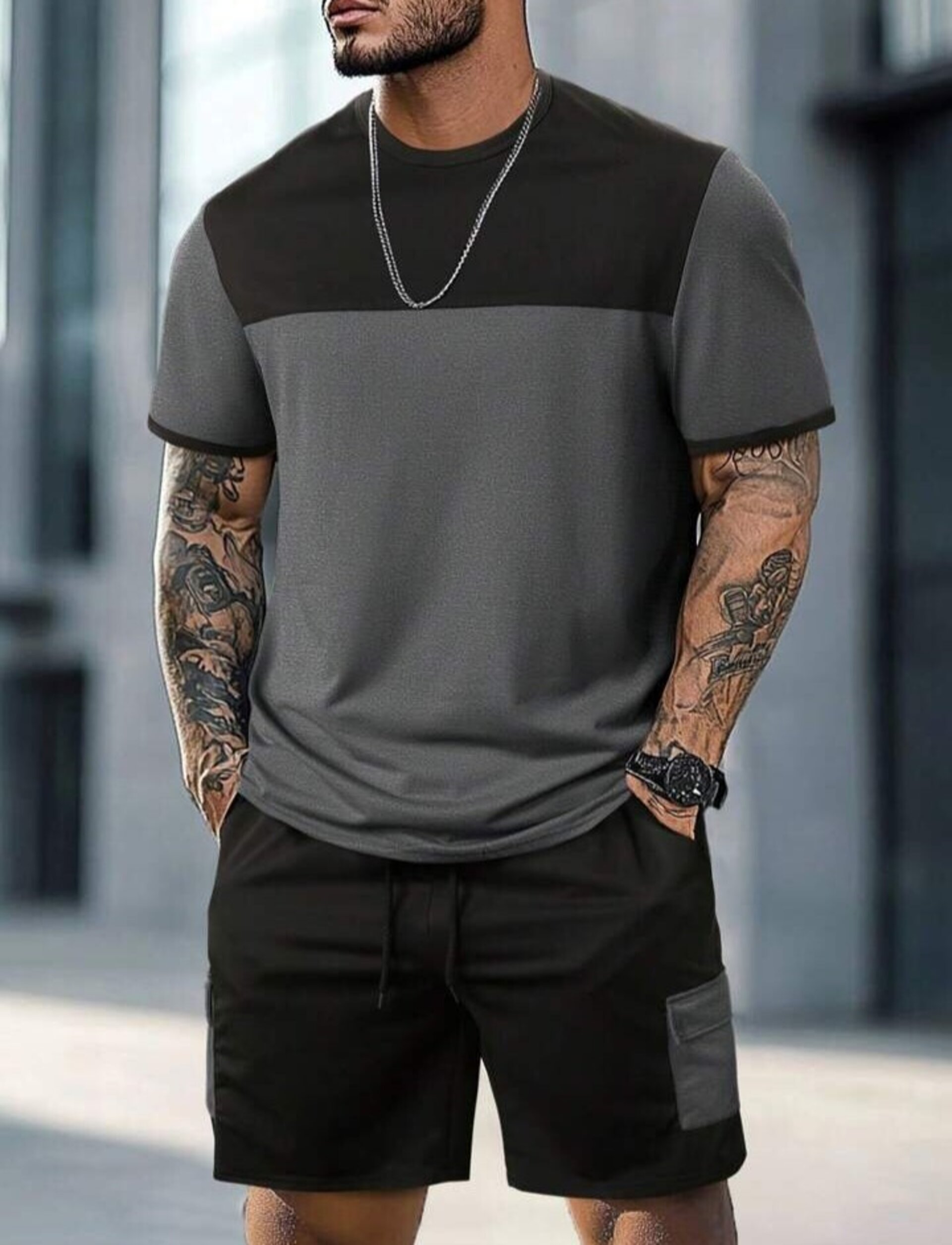 Conjunto de manga corta para hombre - 12
