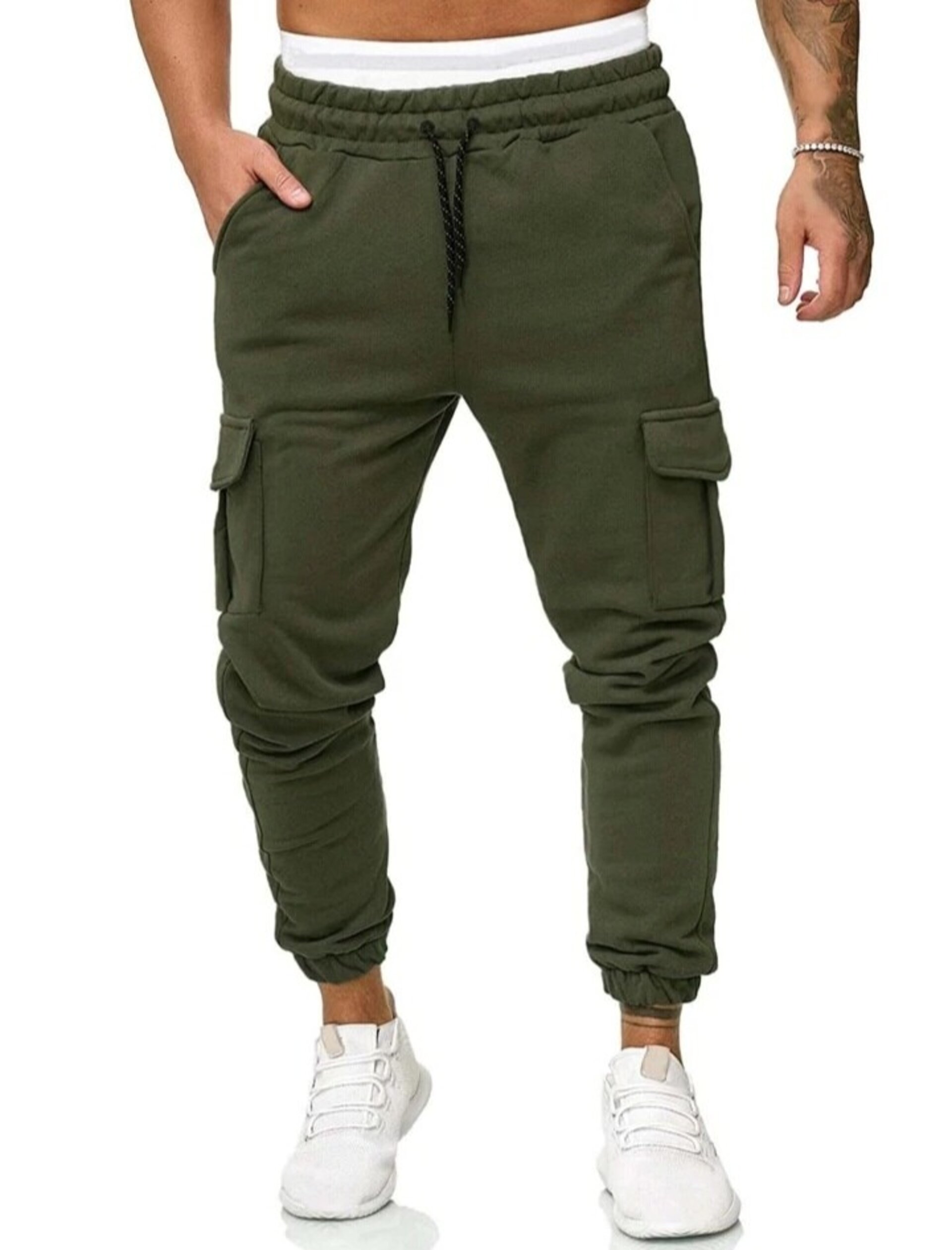 Pantalones deportivos con bolsillo lateral para hombre - 8