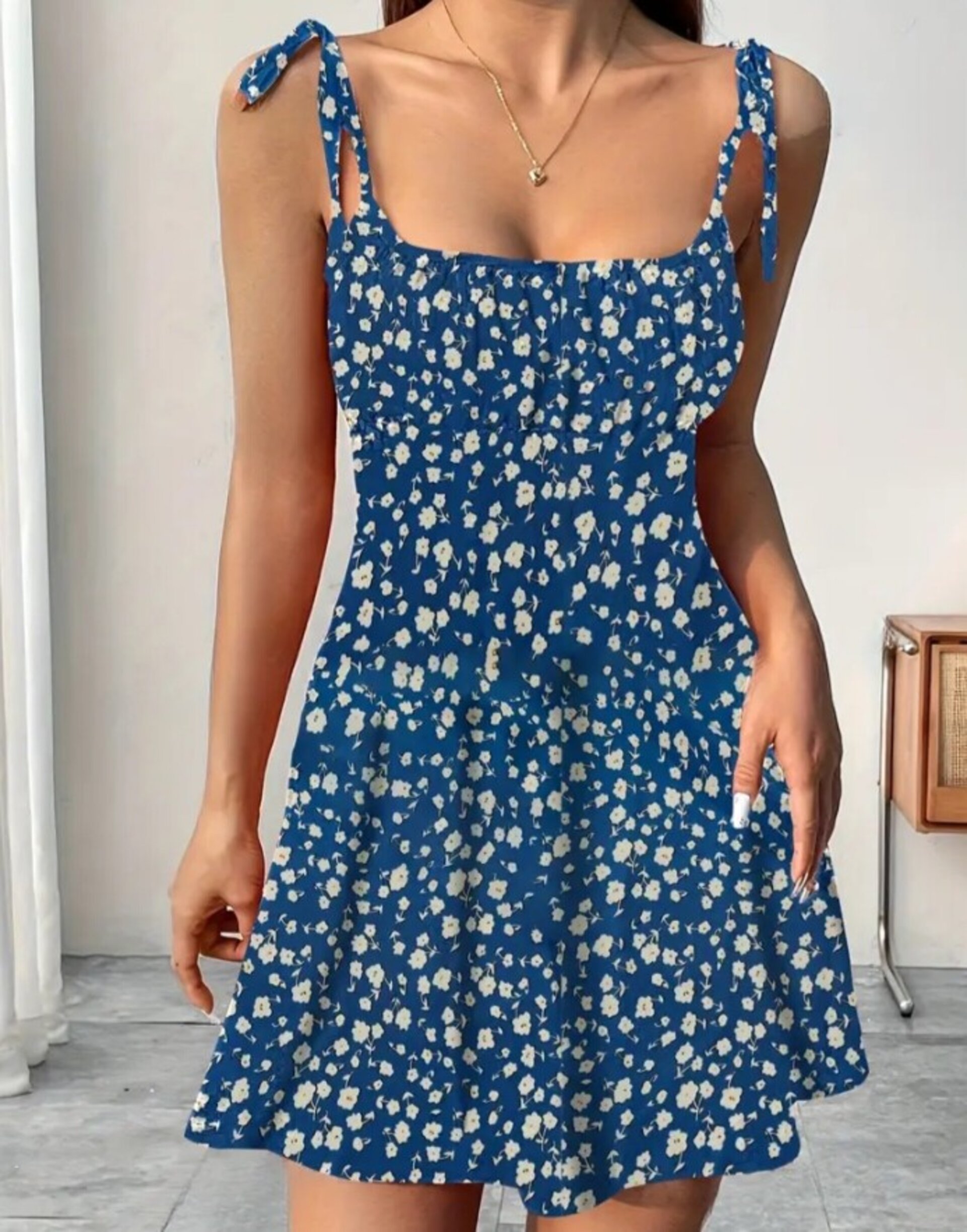 vestido de tirantes con estampado - 3