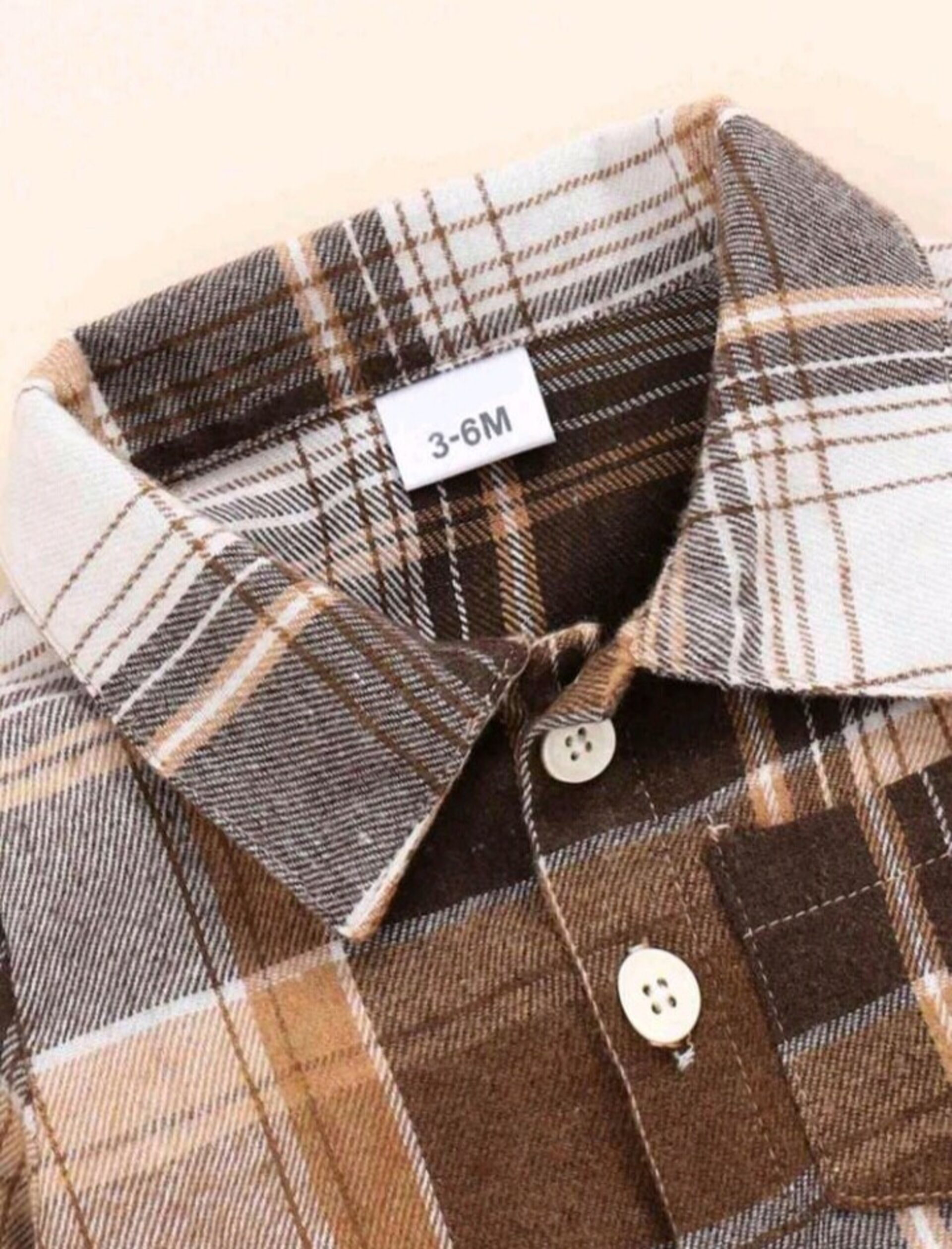 conjunto de camisa a cuadros de manga larga - 3
