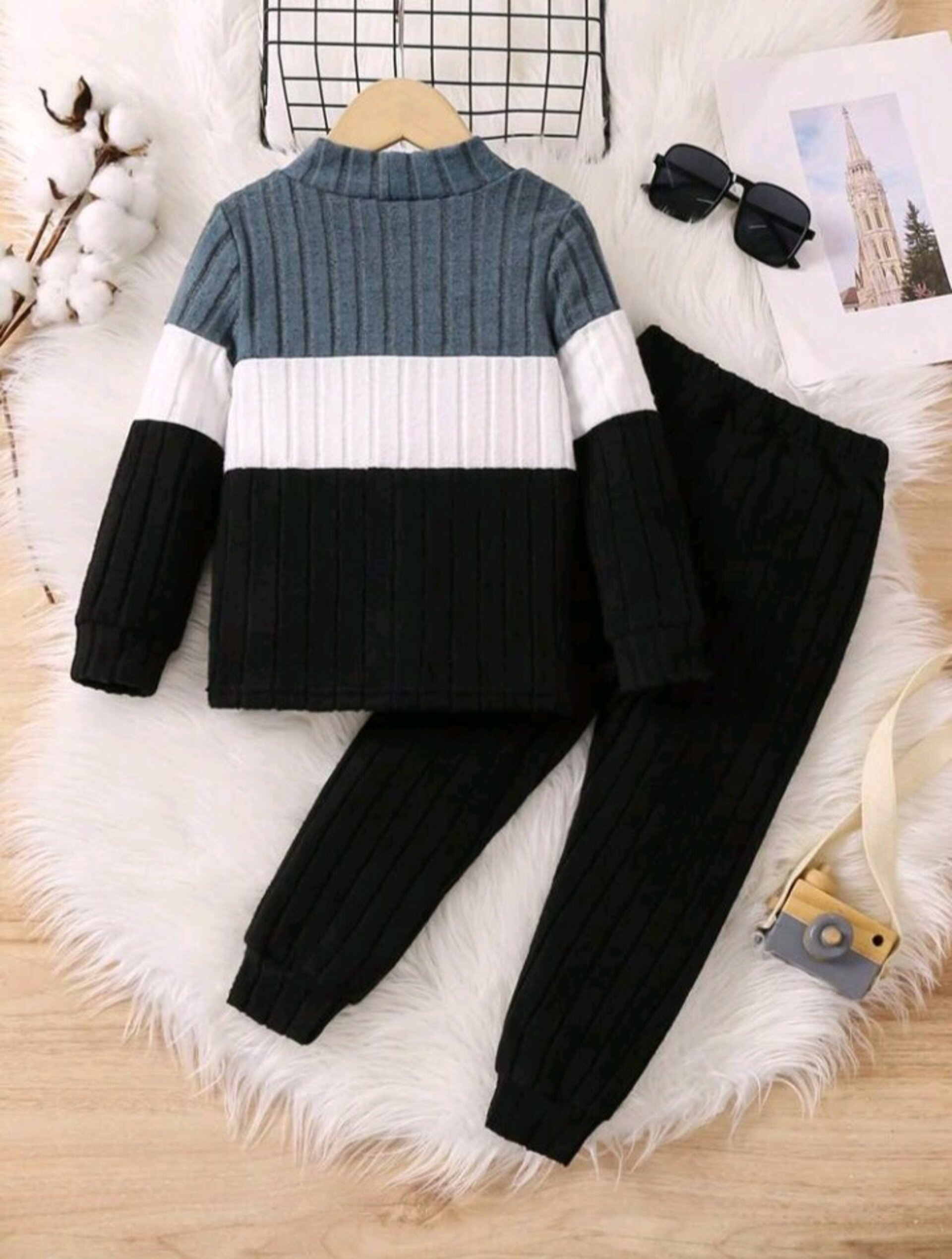 conjunto casual de sudadera y pantalon para niño - 12