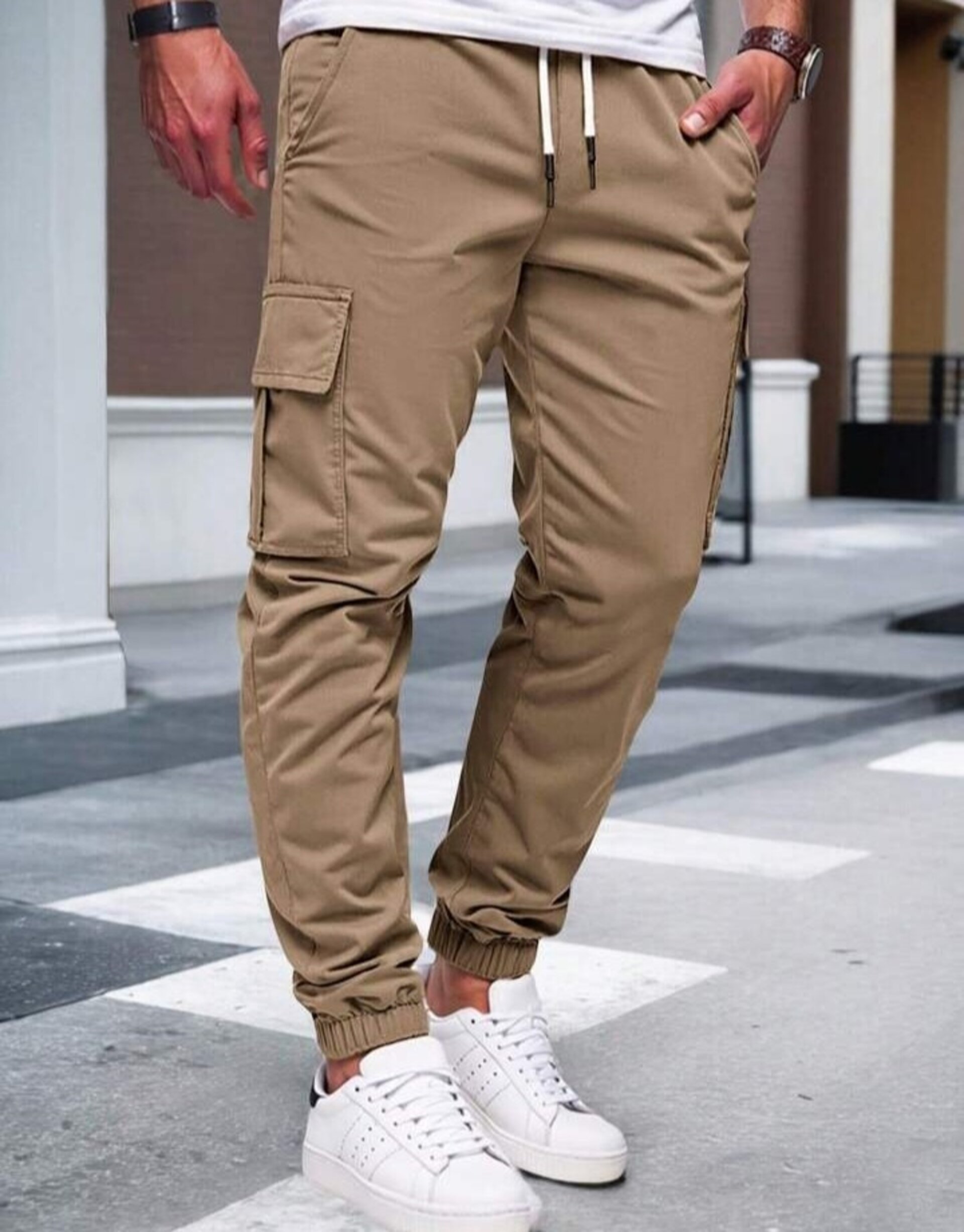 Pantalones cargo con bolsillos para hombre - 3