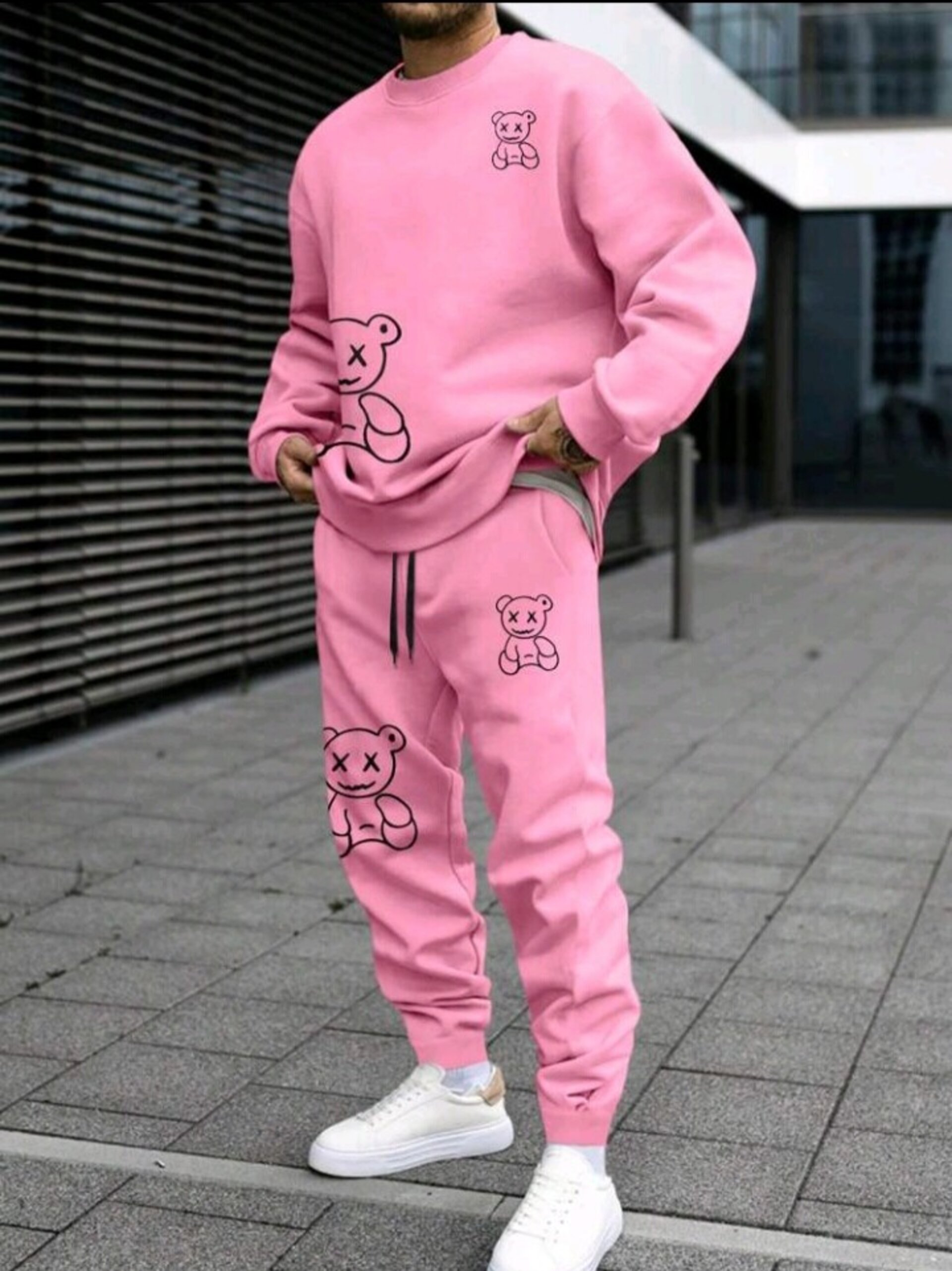 sudadera con estampado de oso y pantalon de chandal - 9