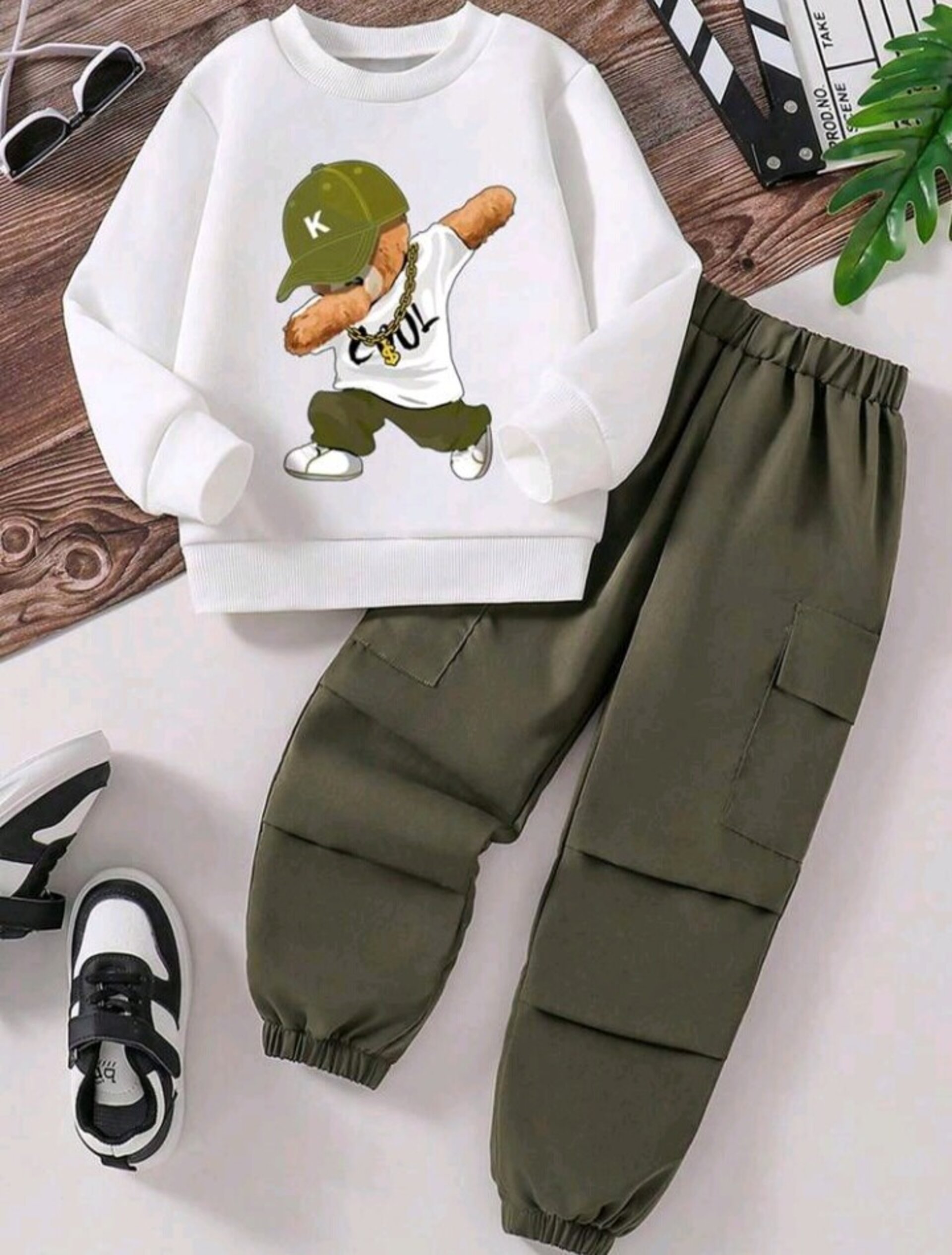 conjunto de manga larga de niño - 5