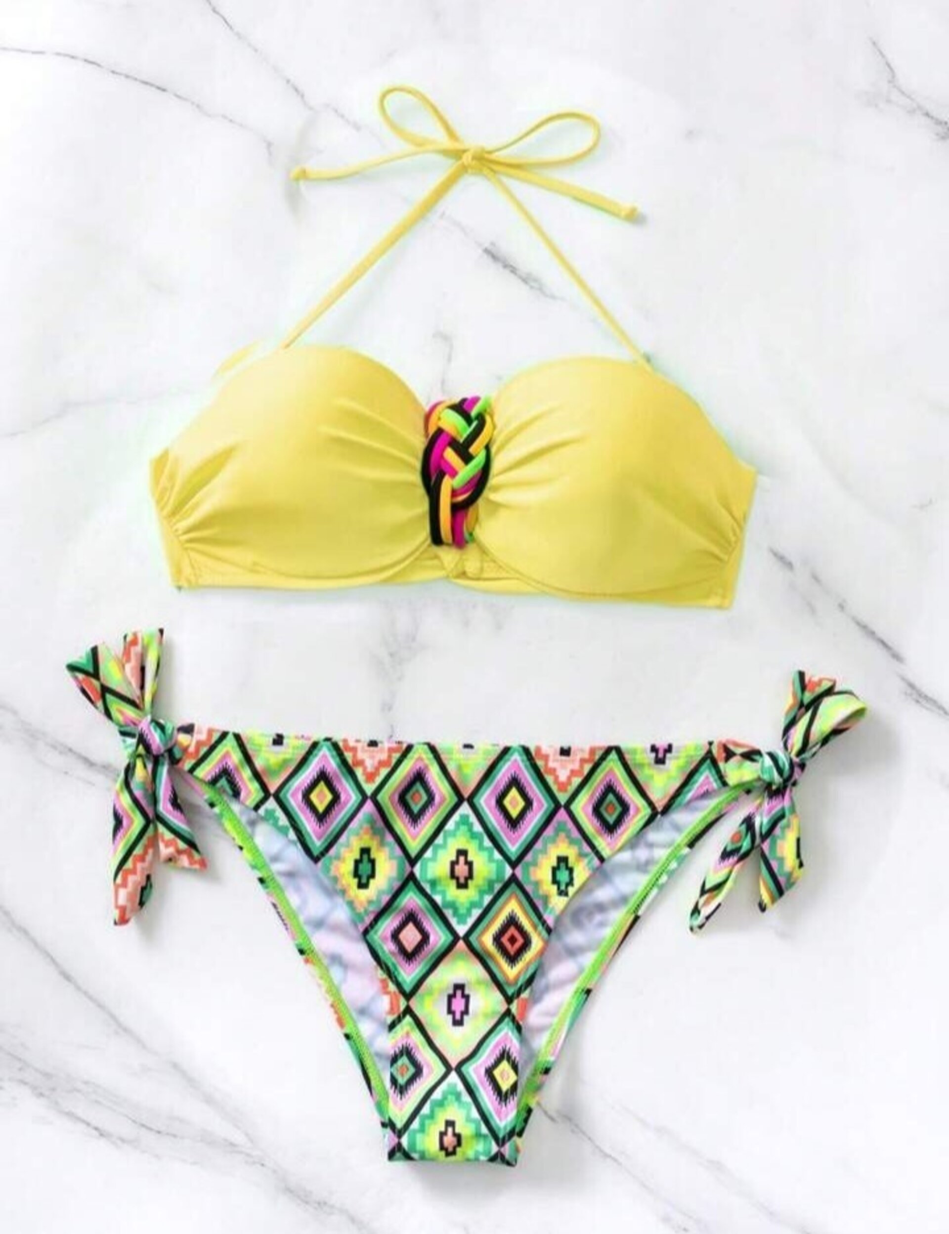 Conjunto de bikini para mujer con estampado geometrico - 11