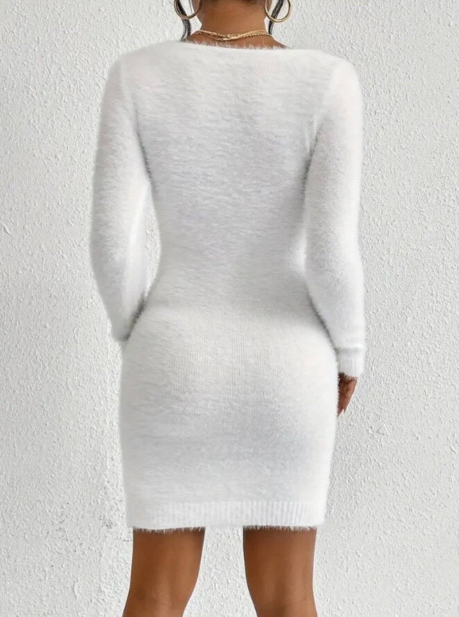 vestido de cuello redondo para mujer - 2