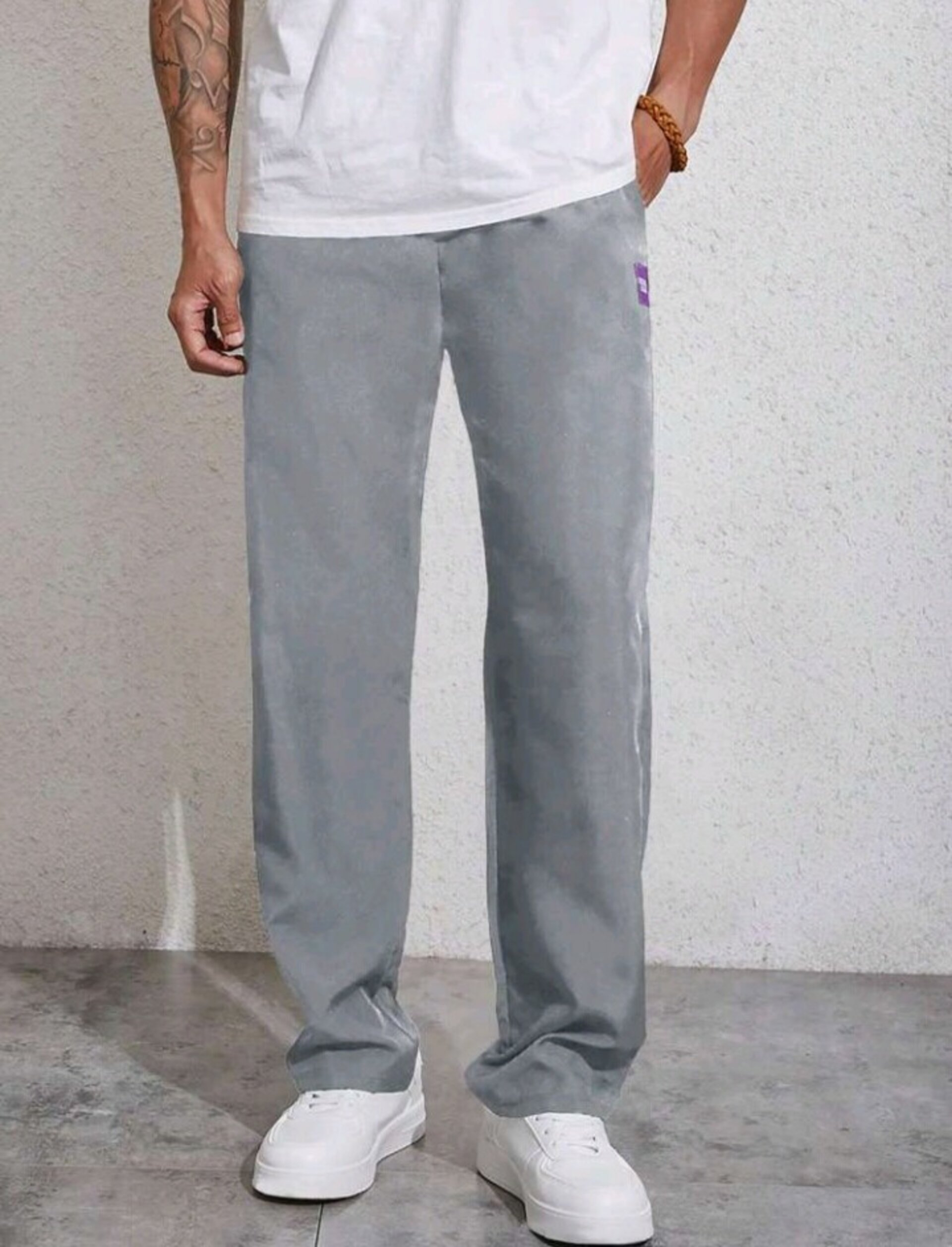 pantalon con cordon en la cintura para hombre - 8