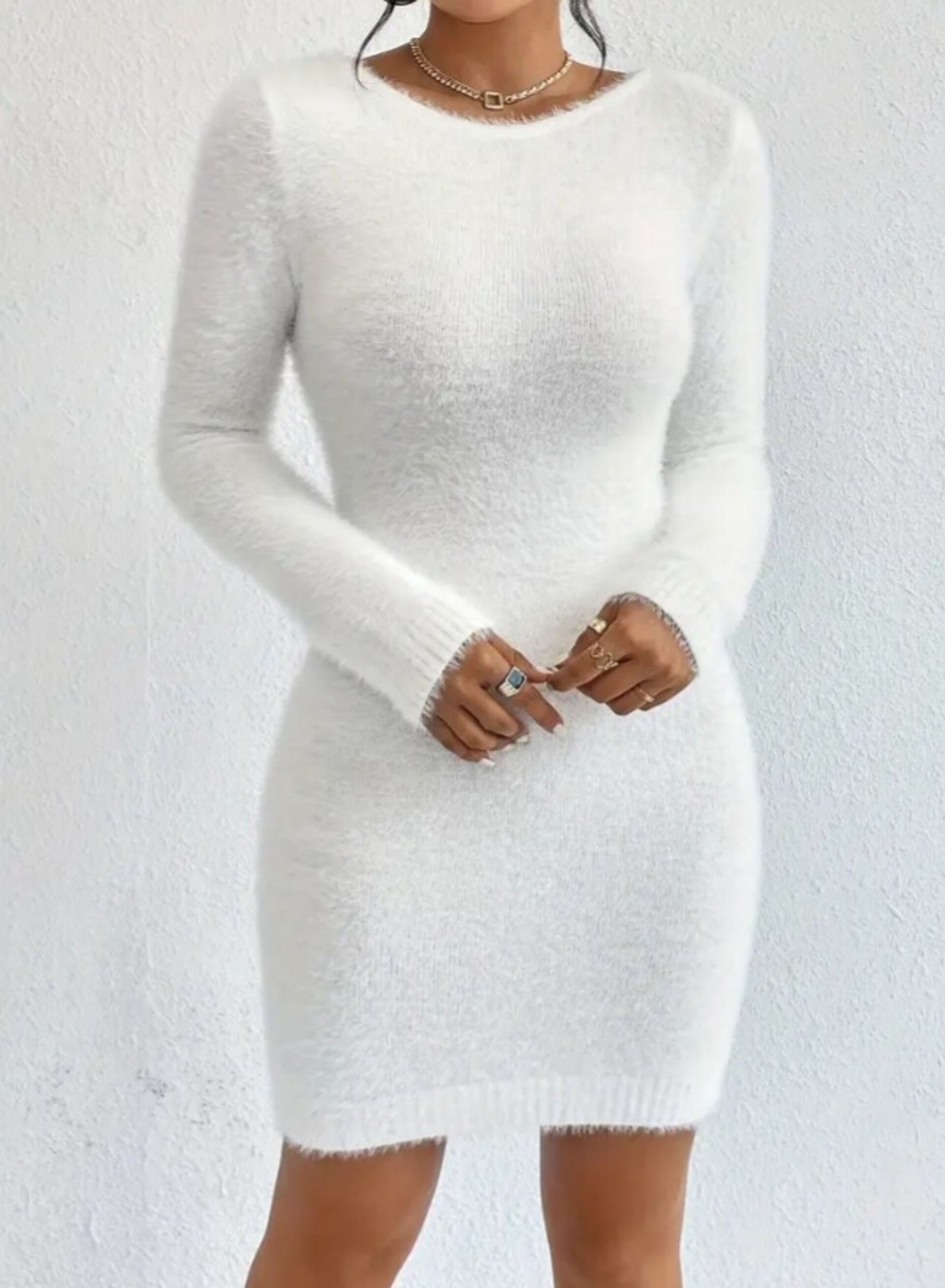 vestido de cuello redondo para mujer - 6