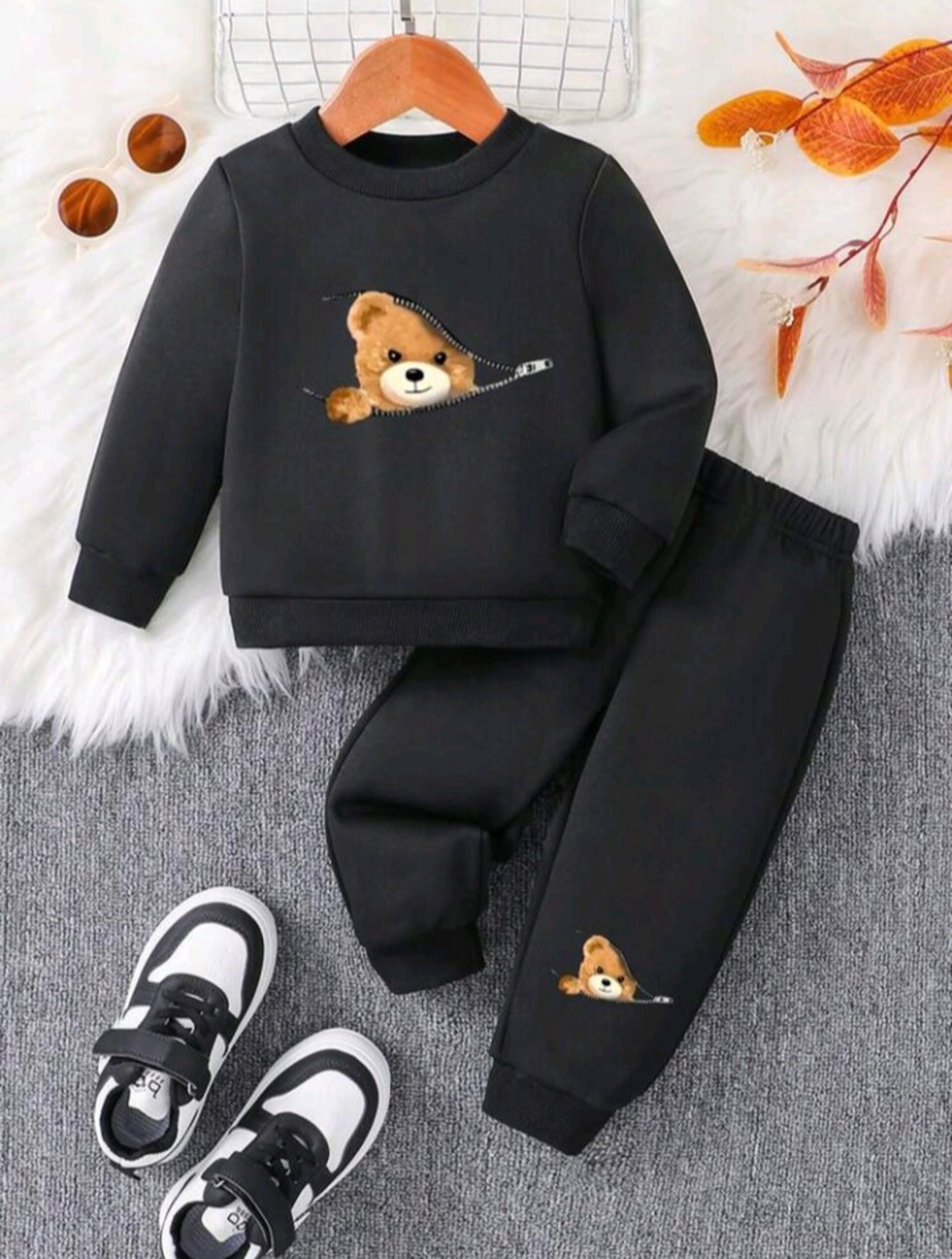 conjunto de niño pequeño con estampado de oso - 2