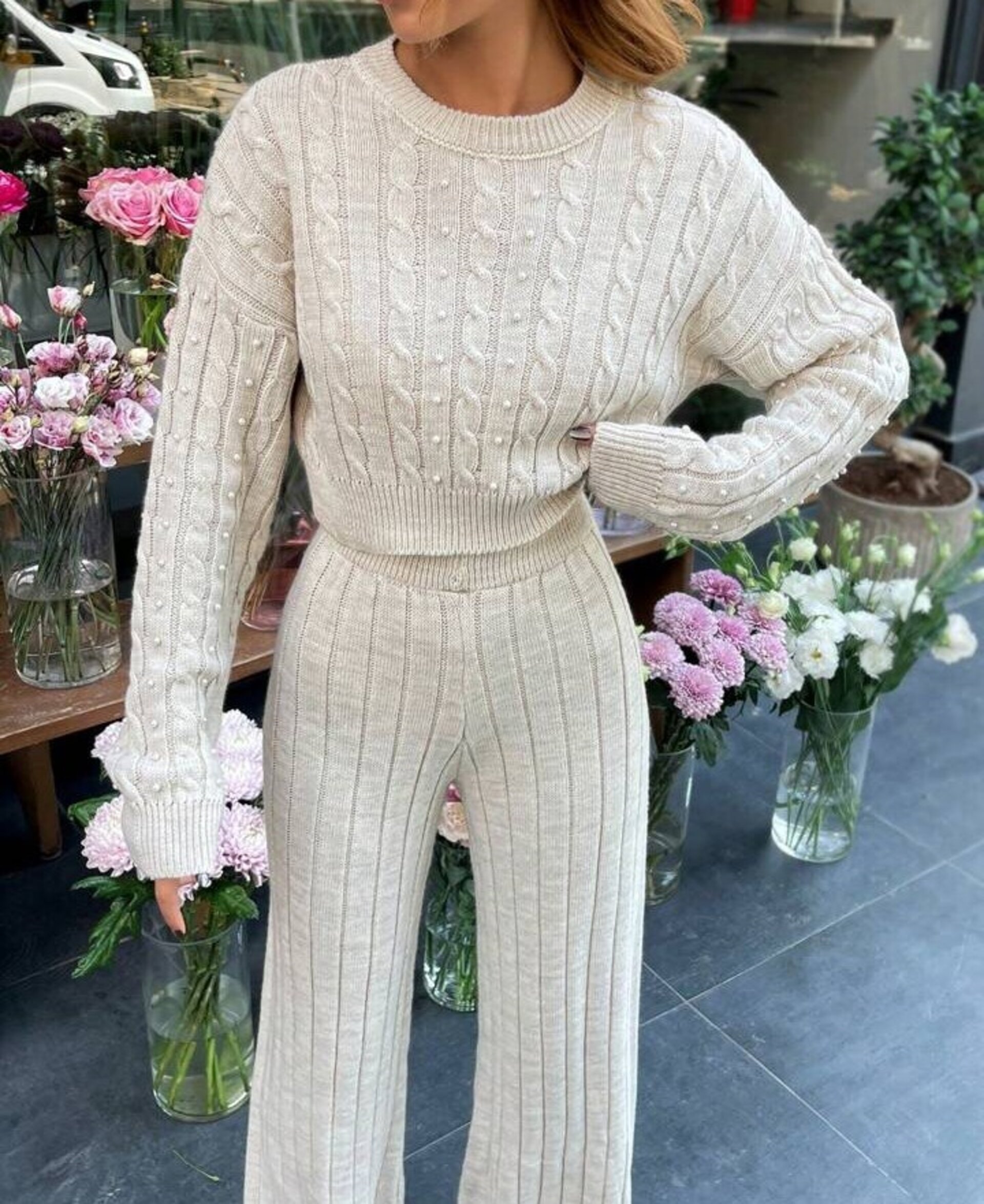 conjunto de sueter y pantalon para mujer - 7