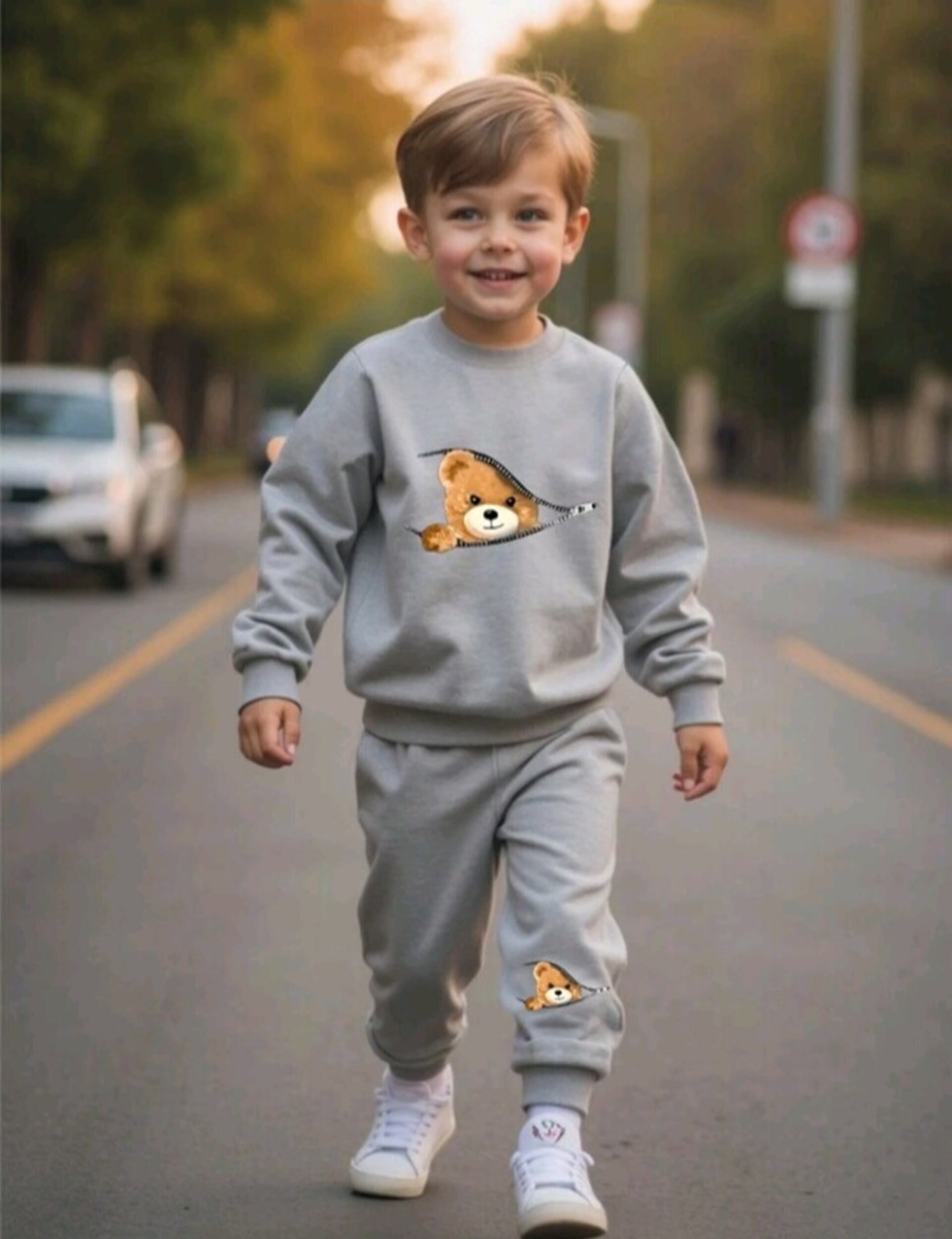 conjunto de niño pequeño con estampado de oso - 8