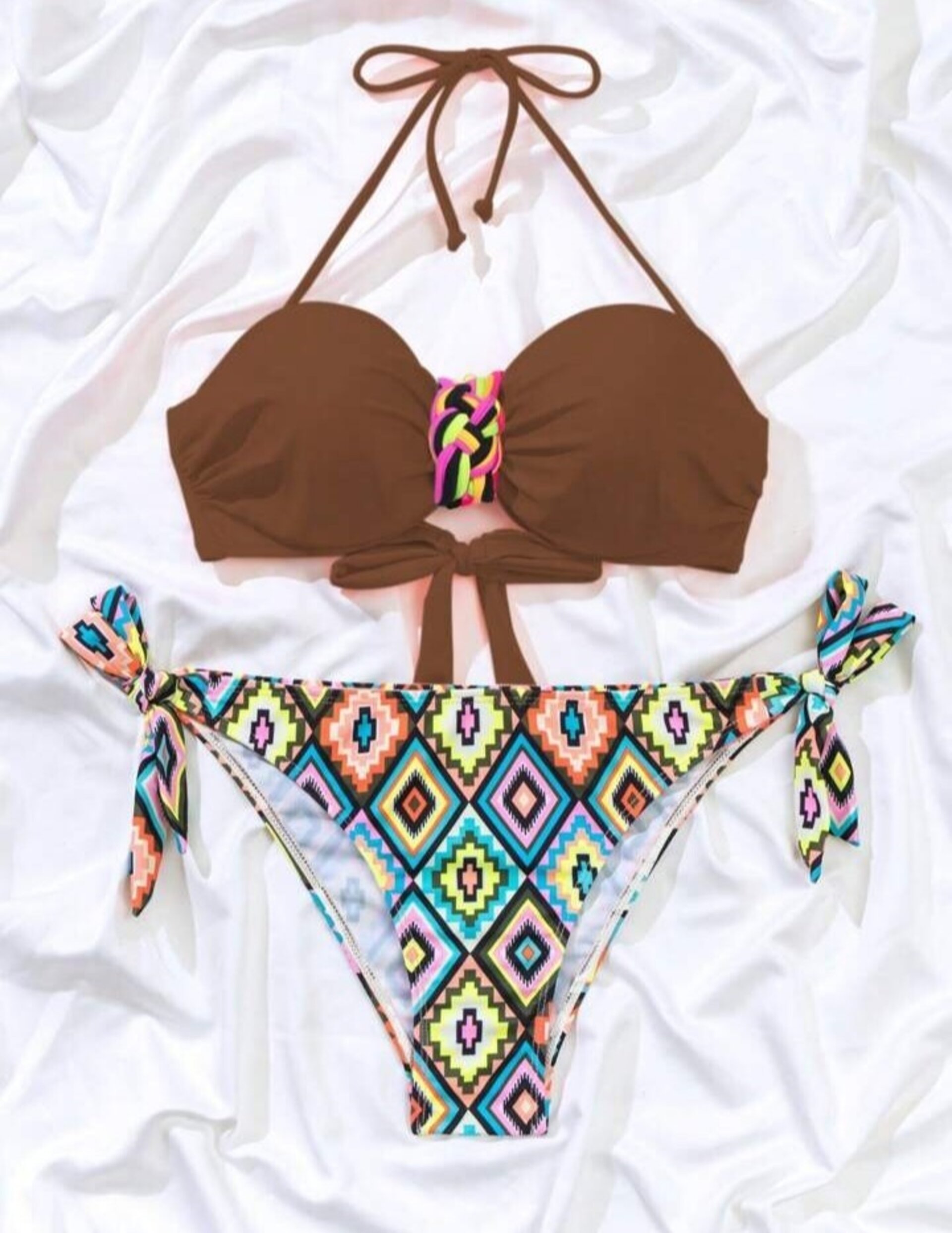 Conjunto de bikini para mujer con estampado geometrico - 24