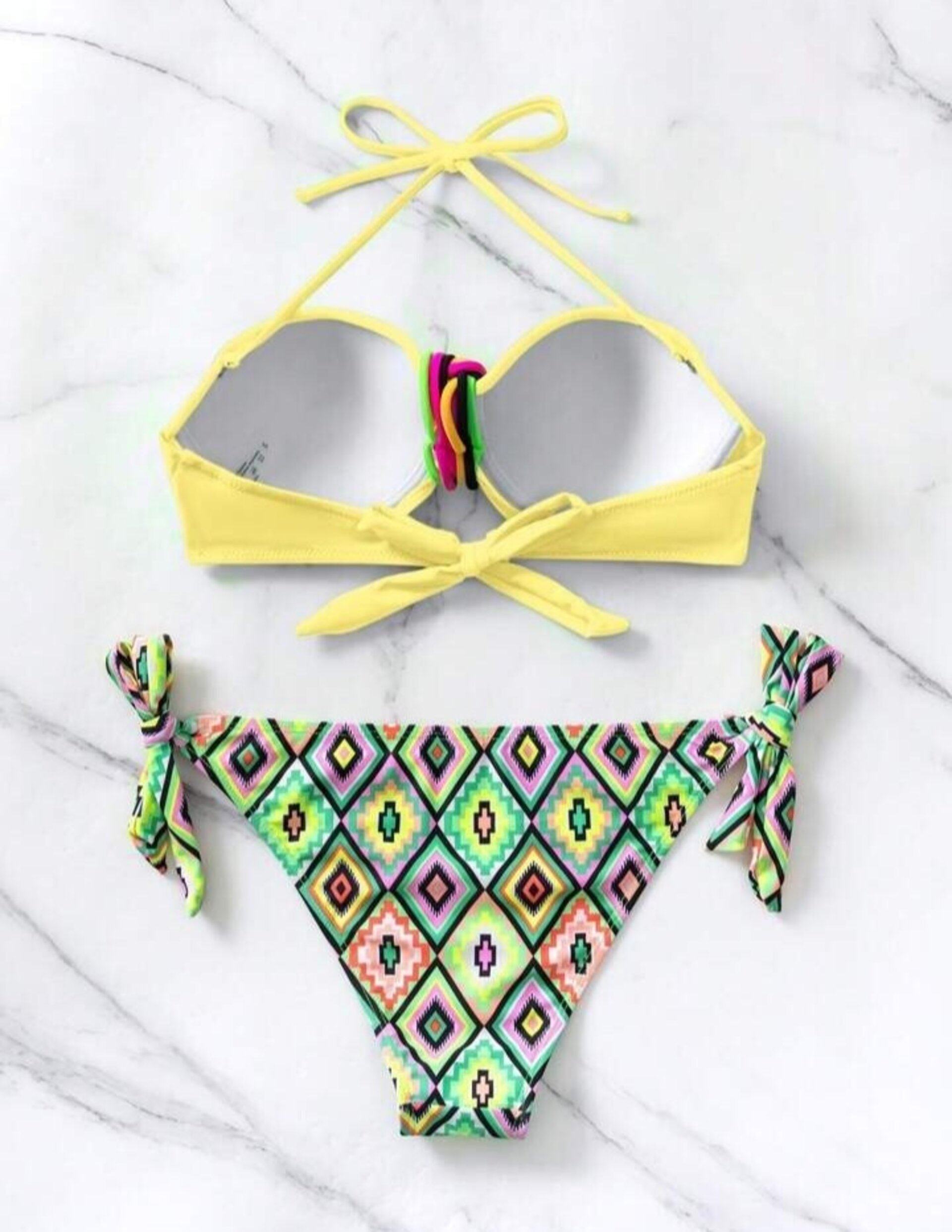 Conjunto de bikini para mujer con estampado geometrico - 12
