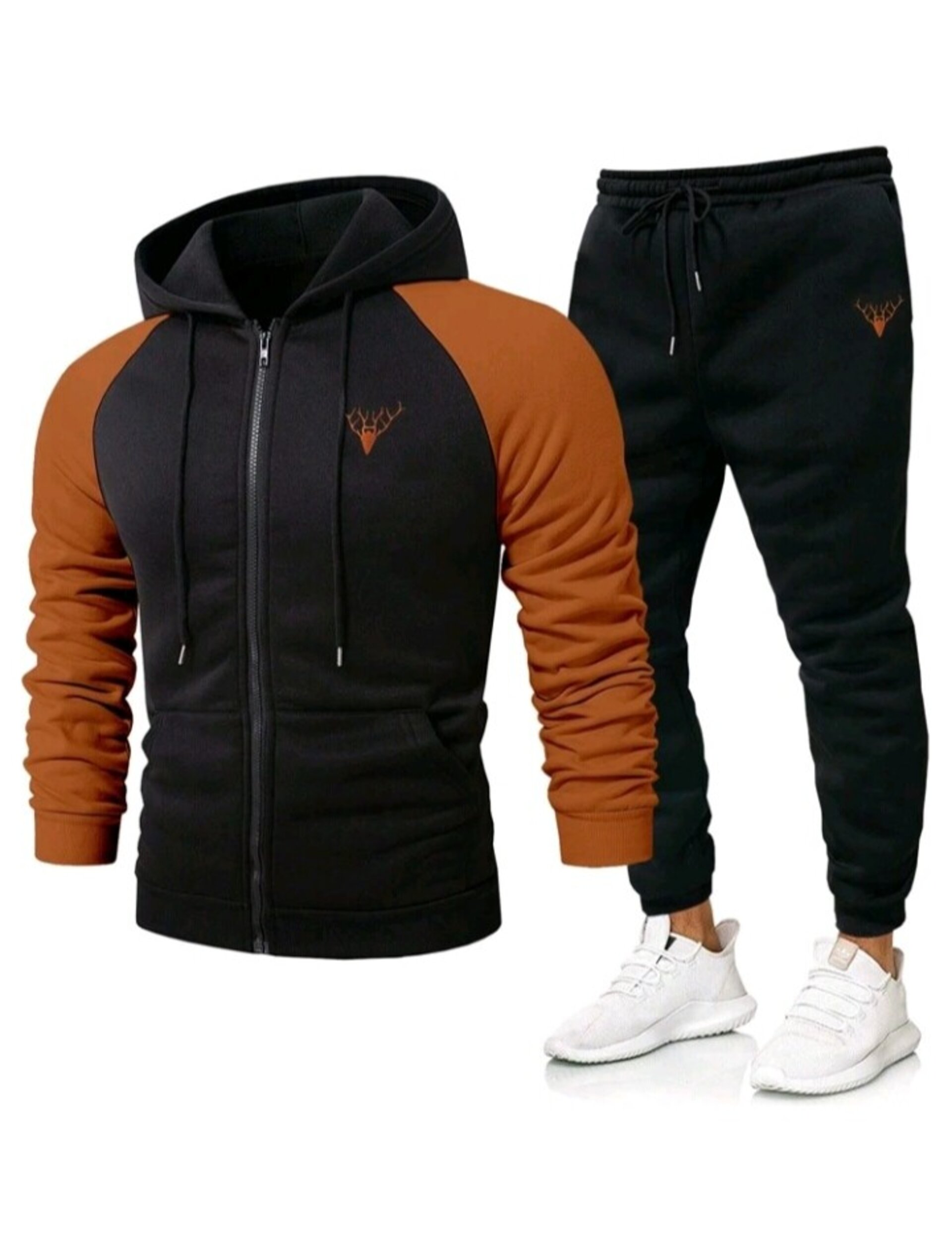 Conjunto de 2 piezas sudadera con capucha para hombre - 7