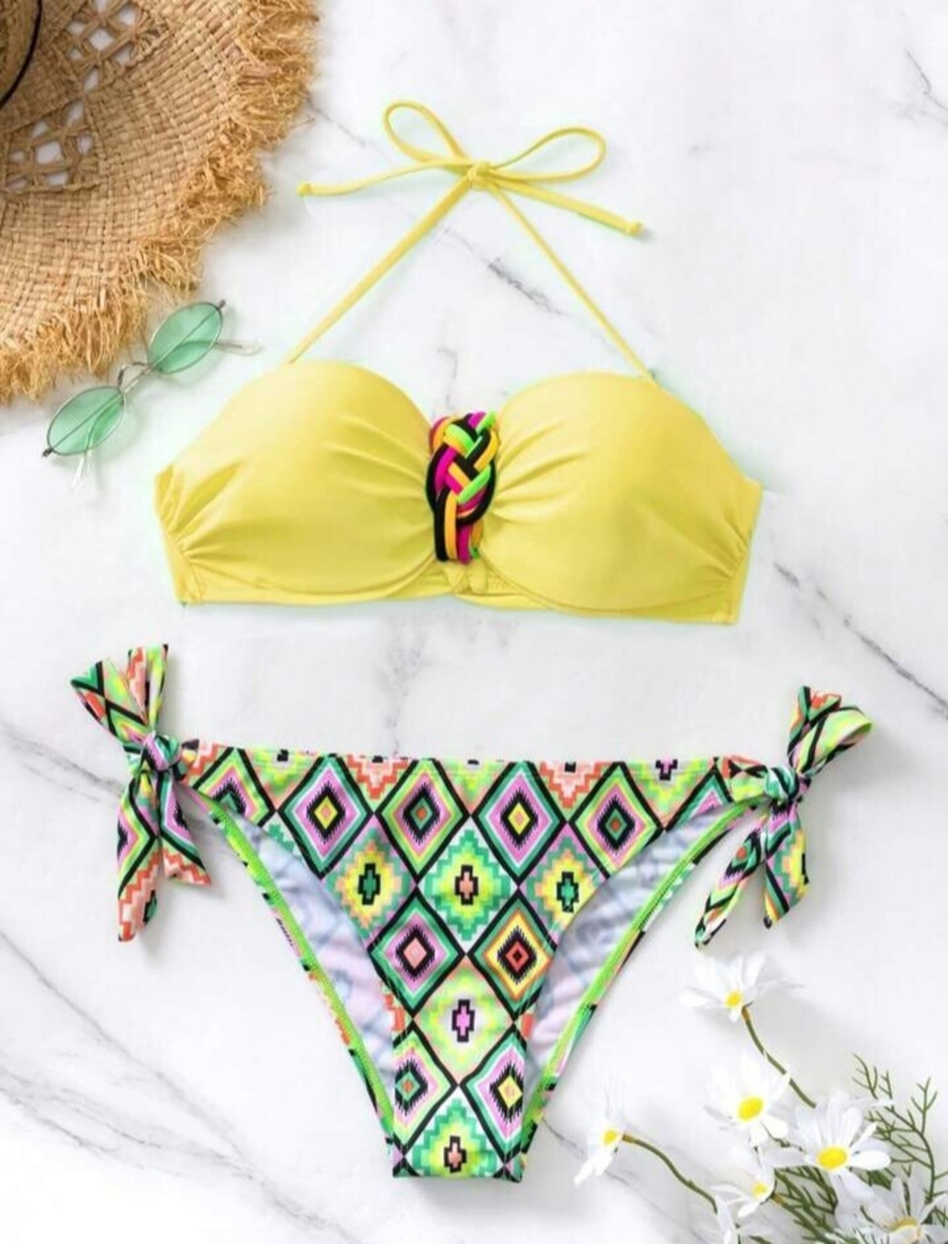 Conjunto de bikini para mujer con estampado geometrico - 10