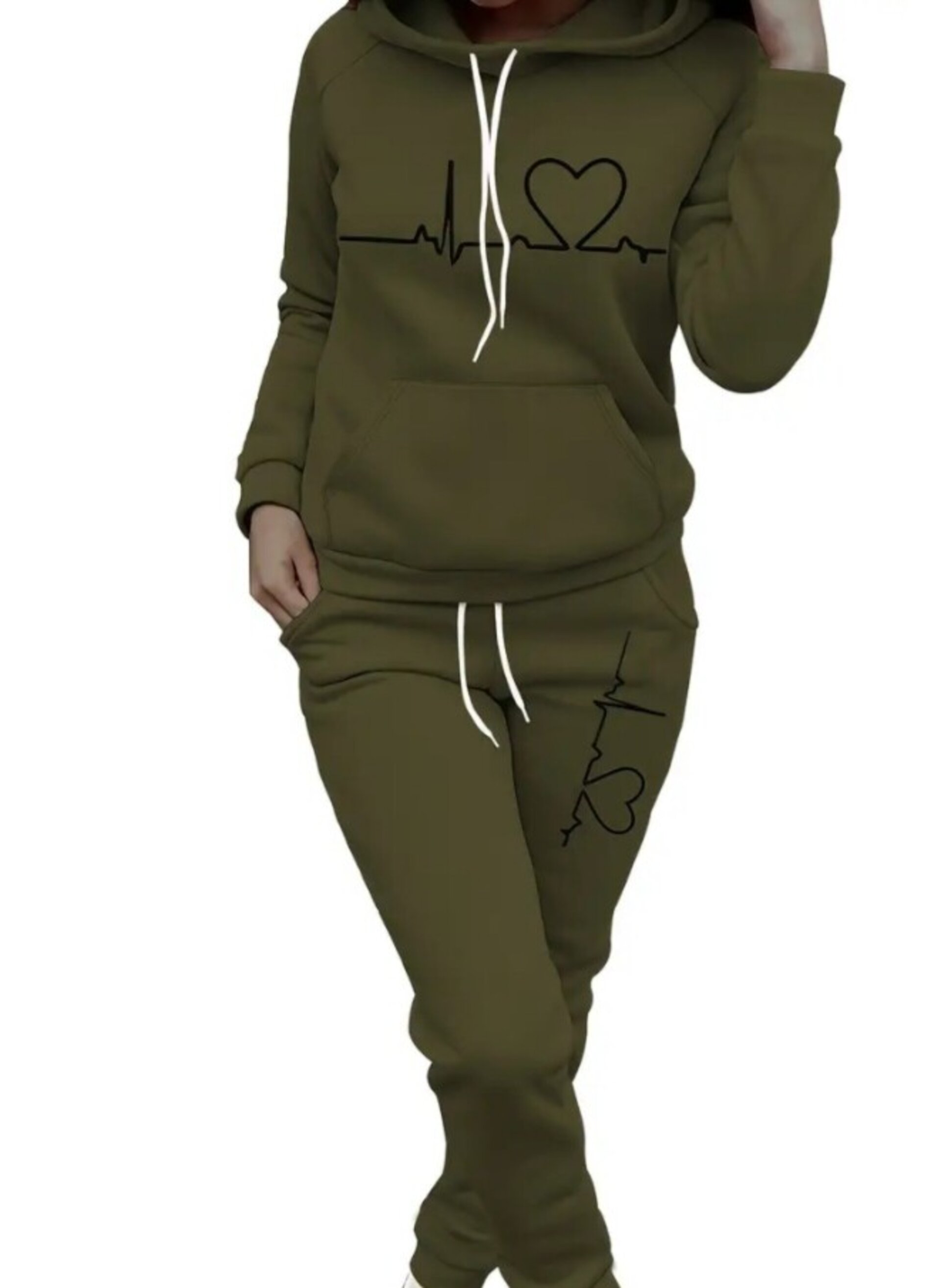 conjunto de dos piezas con estampado de corazon - 5