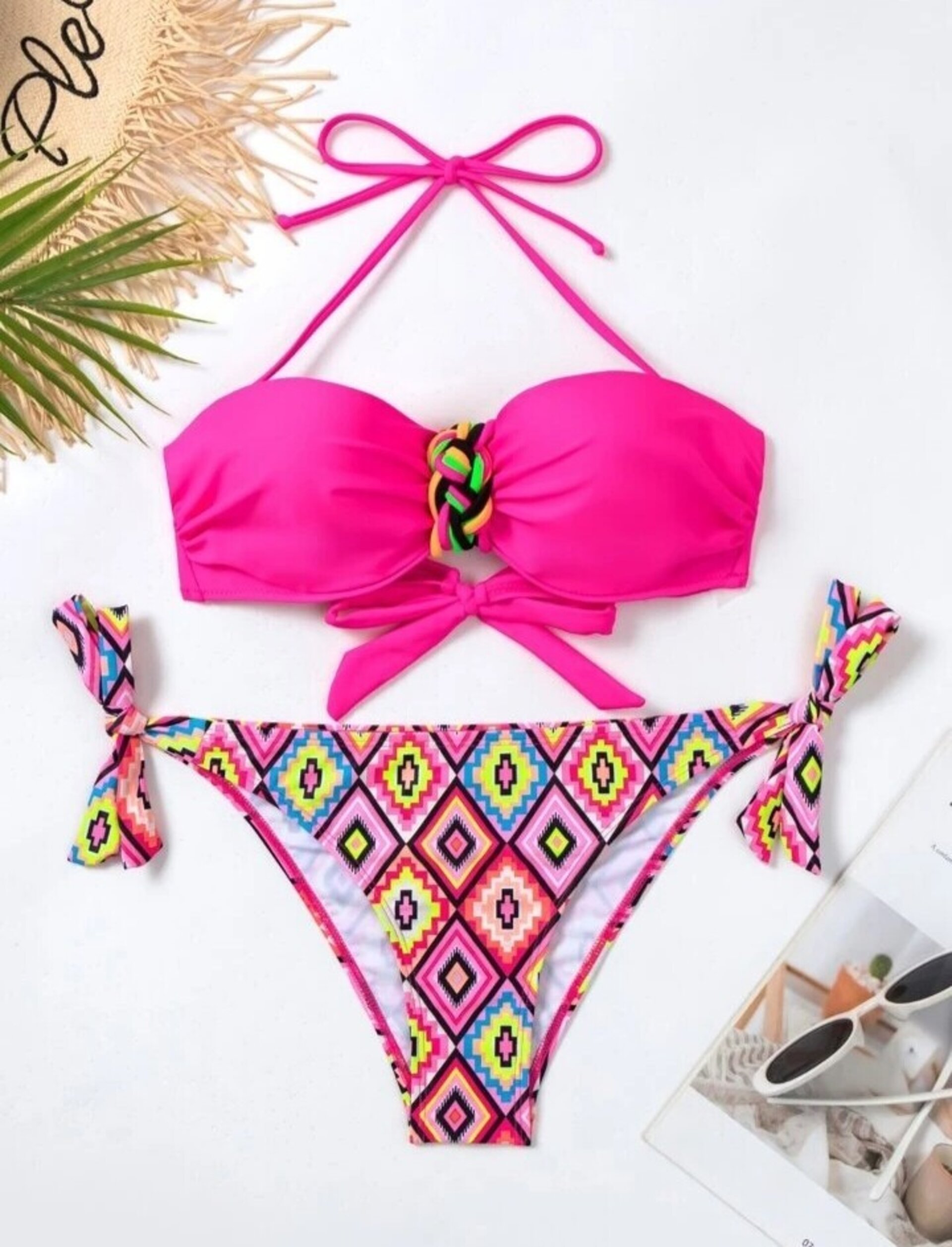 Conjunto de bikini para mujer con estampado geometrico - 16