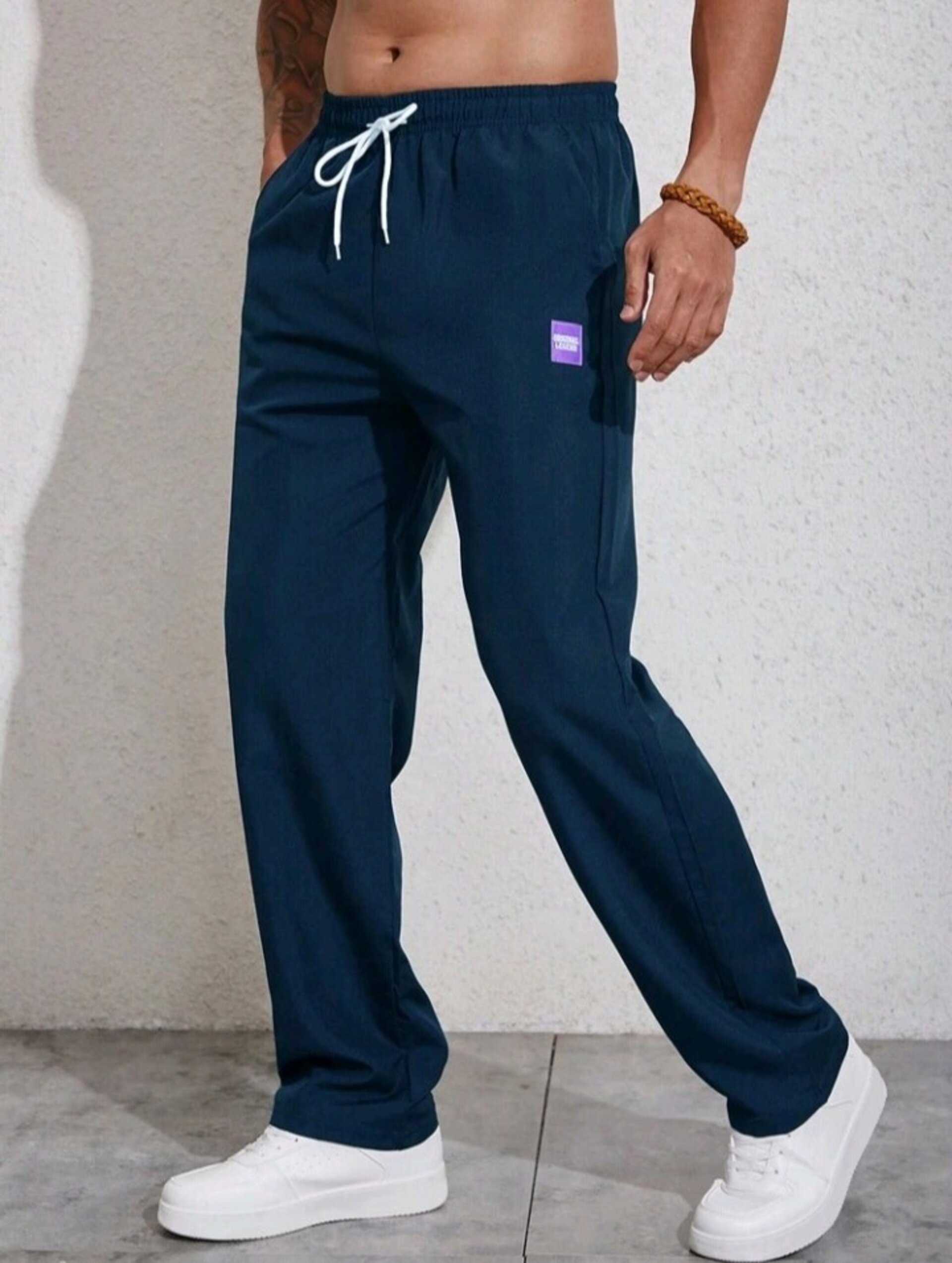 pantalon con cordon en la cintura para hombre - 3