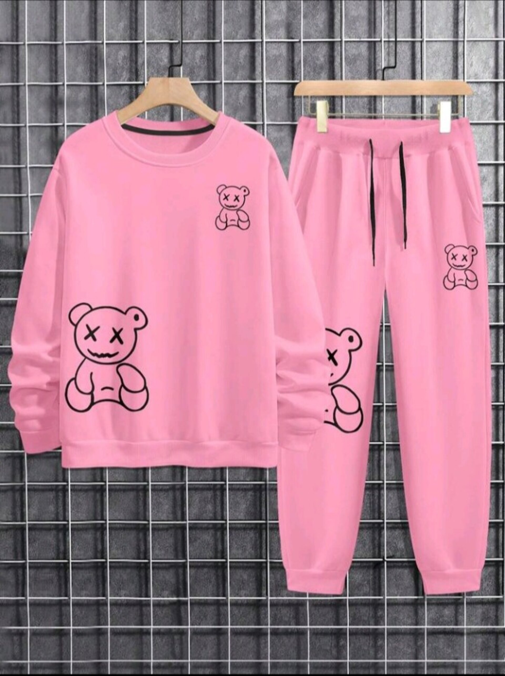 sudadera con estampado de oso y pantalon de chandal - 2
