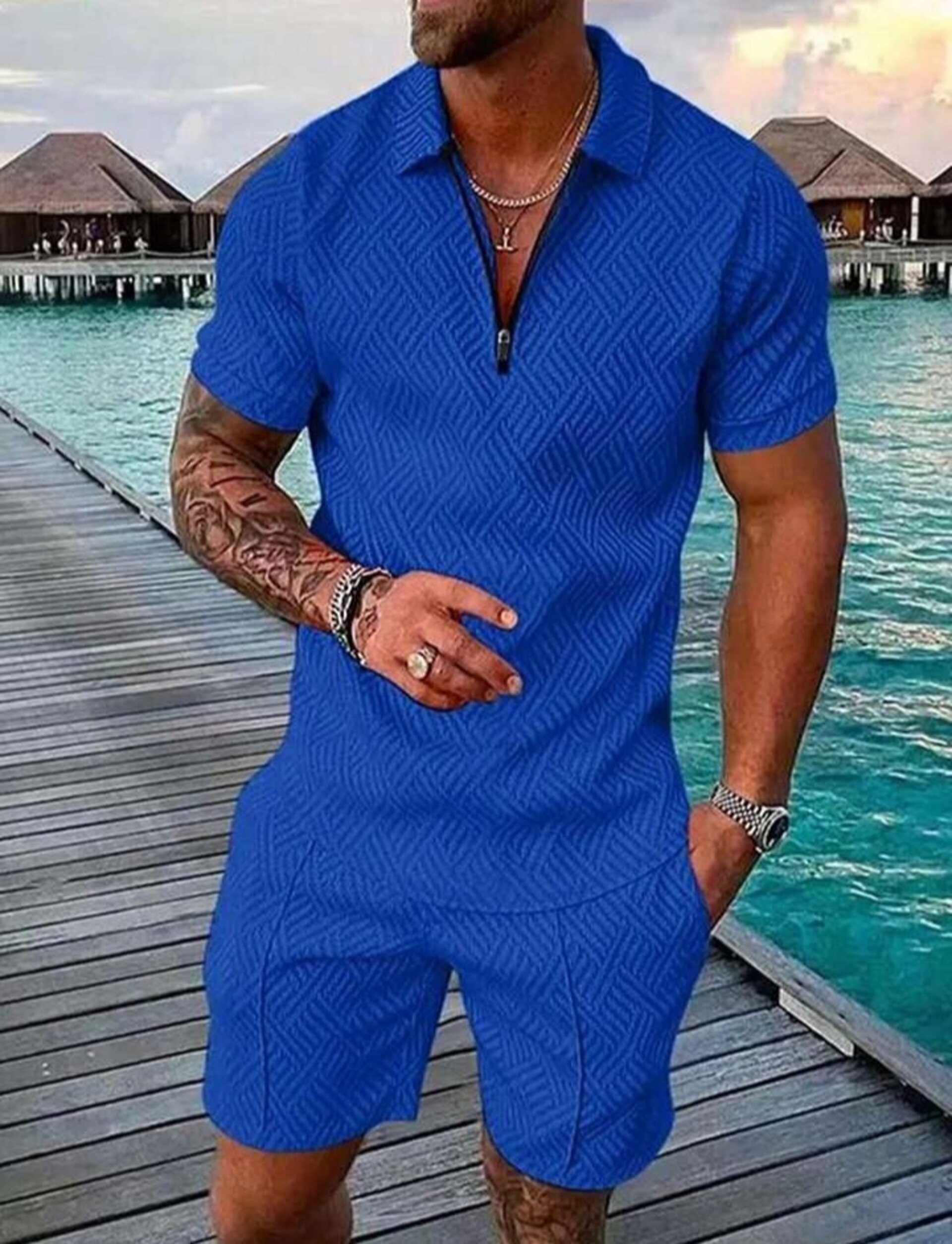 Conjunto de camisa y pantalón corto hombre - 6