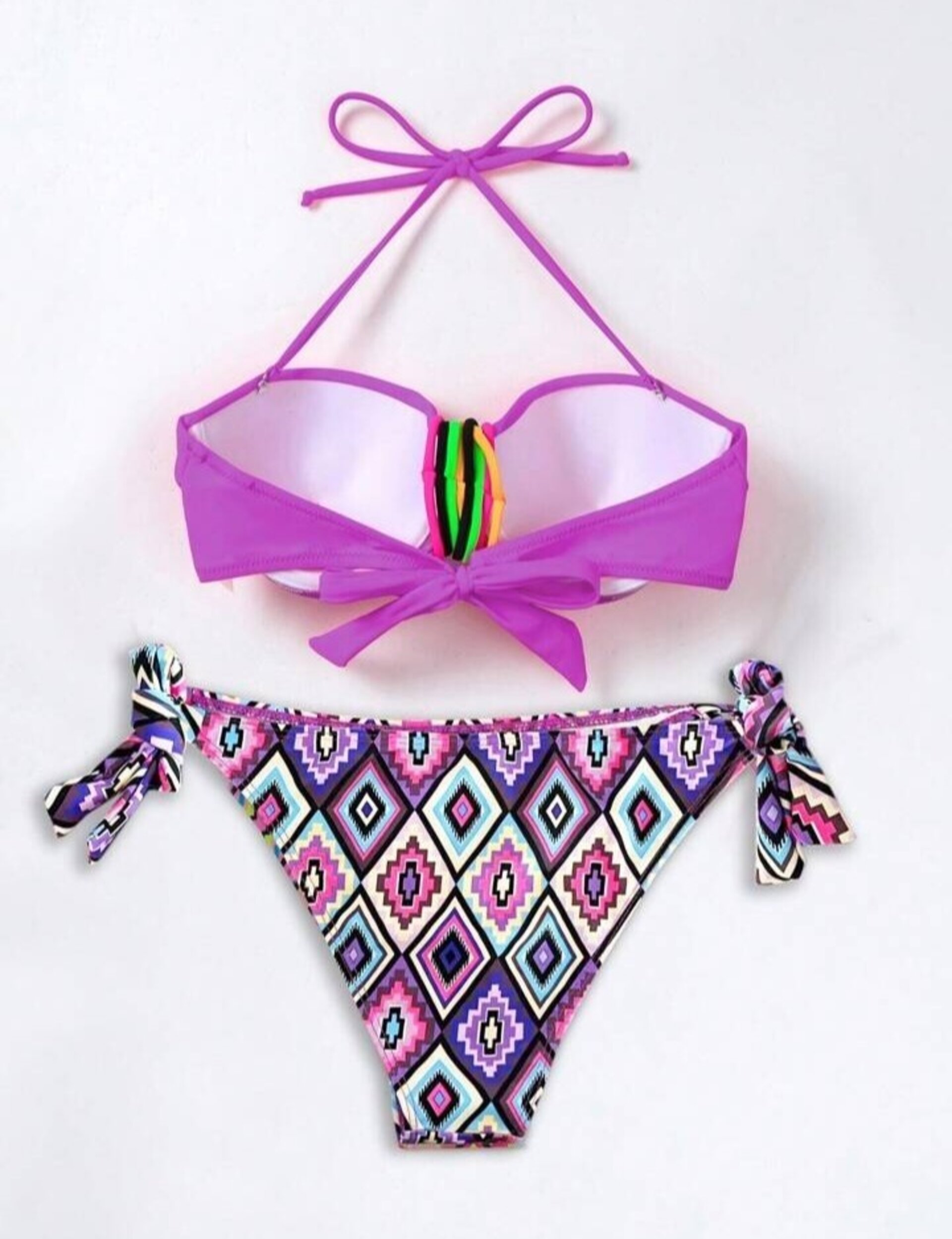 Conjunto de bikini para mujer con estampado geometrico - 5