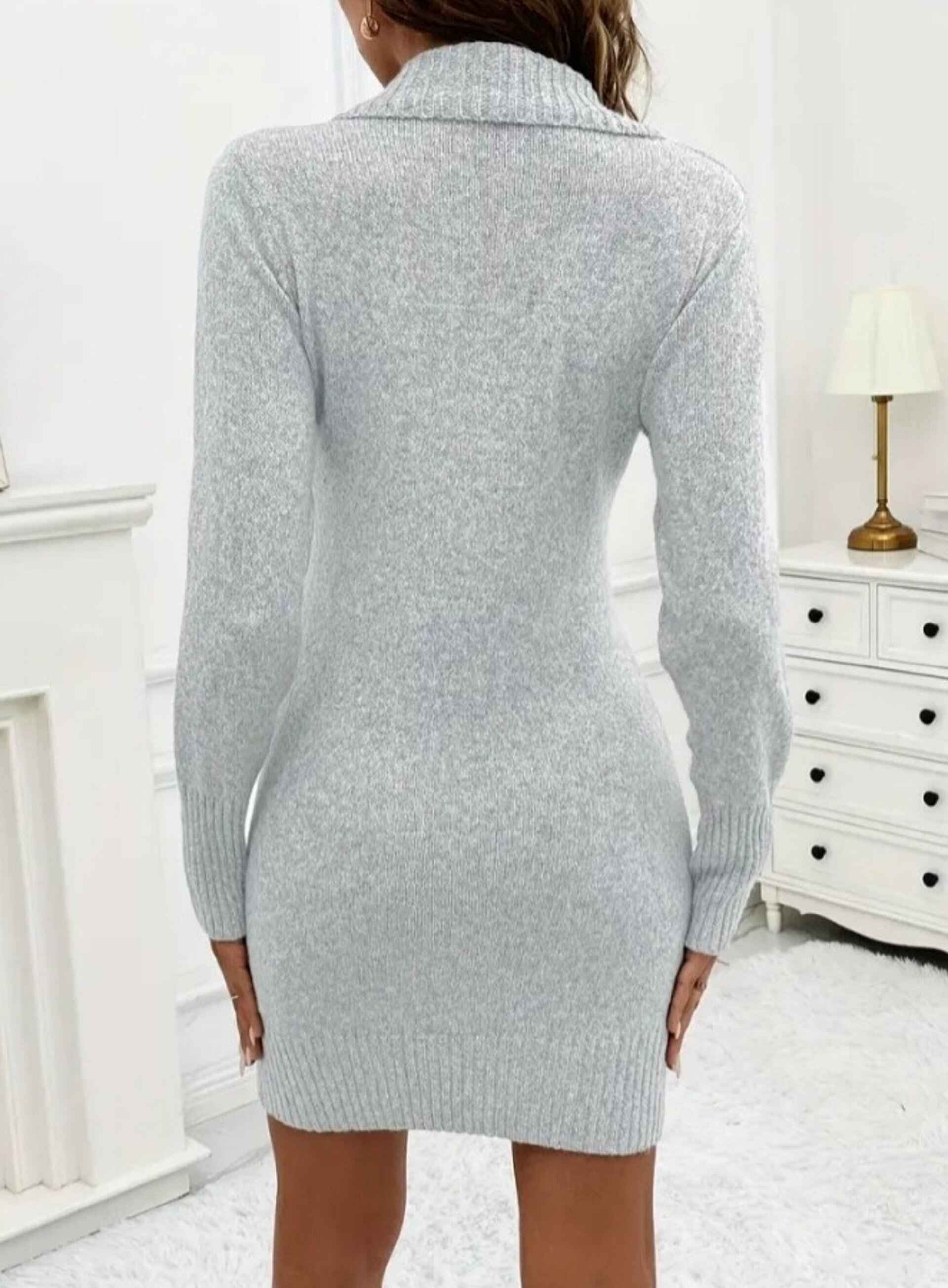 vestido de punto manga larga mujer - 2