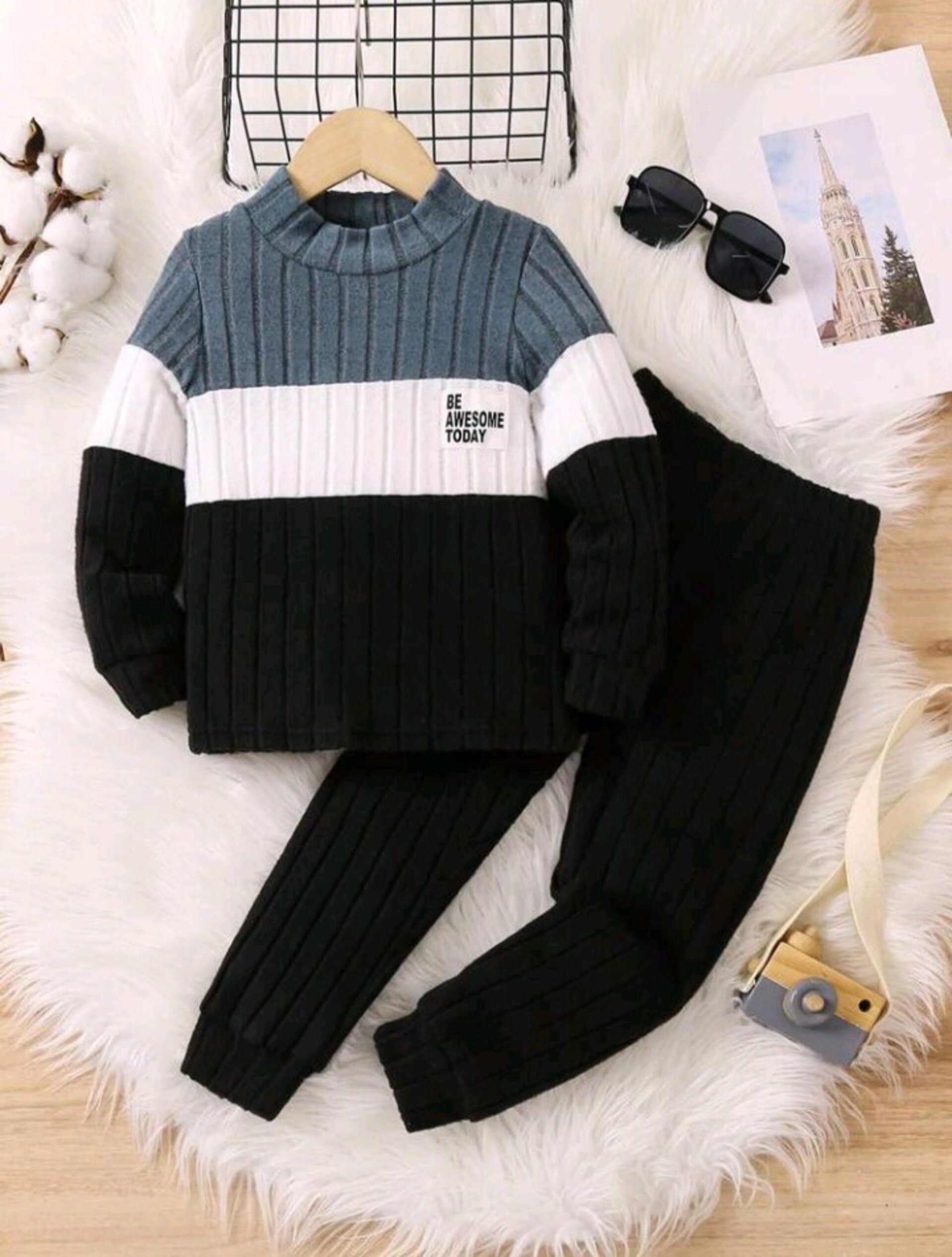 conjunto casual de sudadera y pantalon para niño - 11